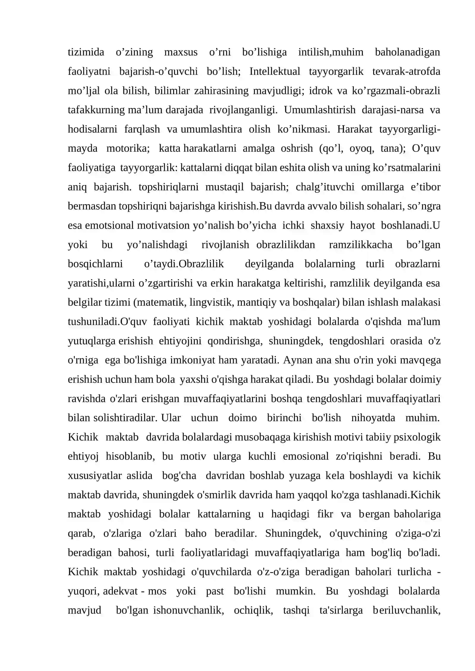 KICHIK MAKTAB YOSHI BOLALAR PSIXOLOGIYASI 2