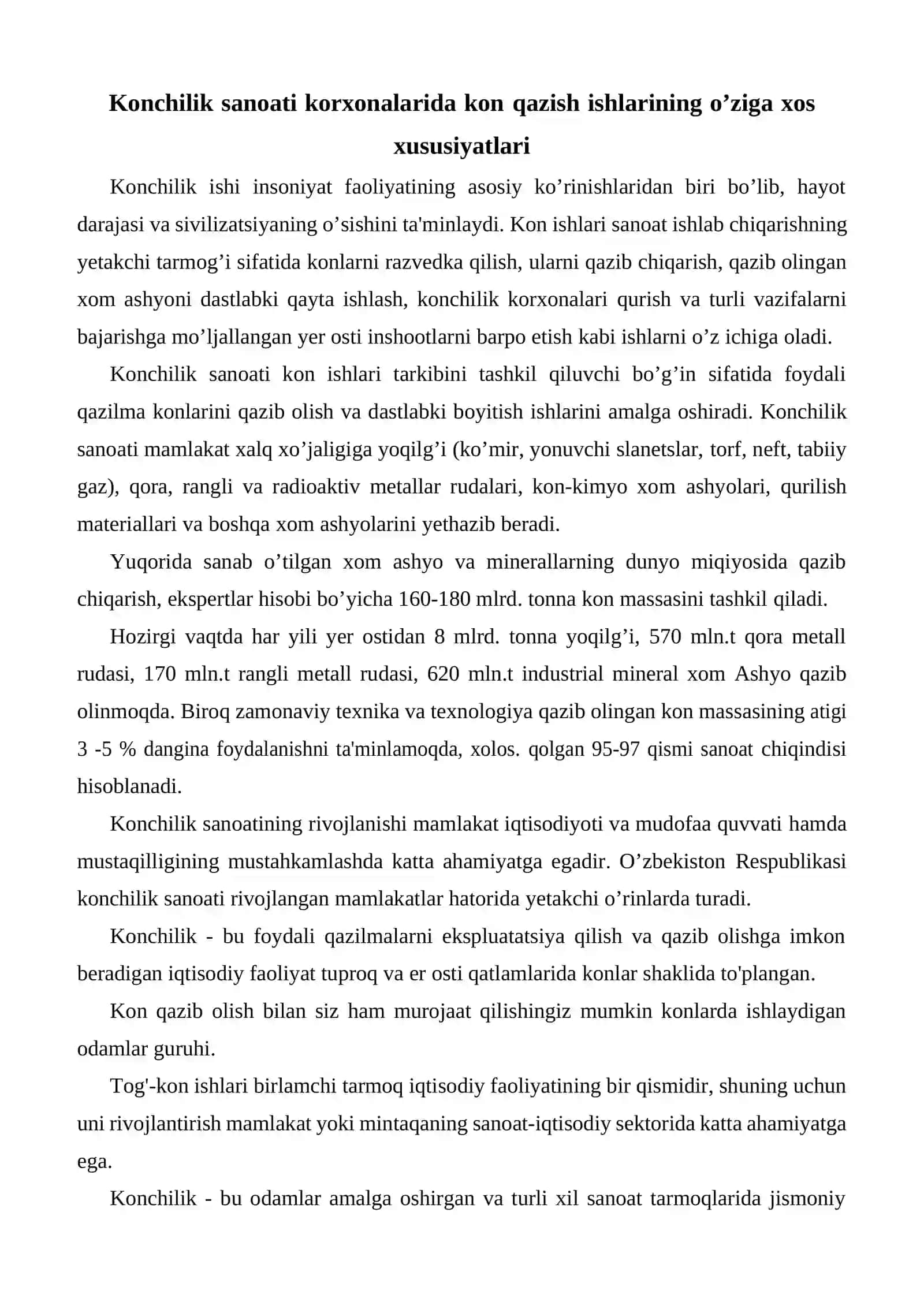 Konchilik korxonalari elektr ta’minoti tizimi 2