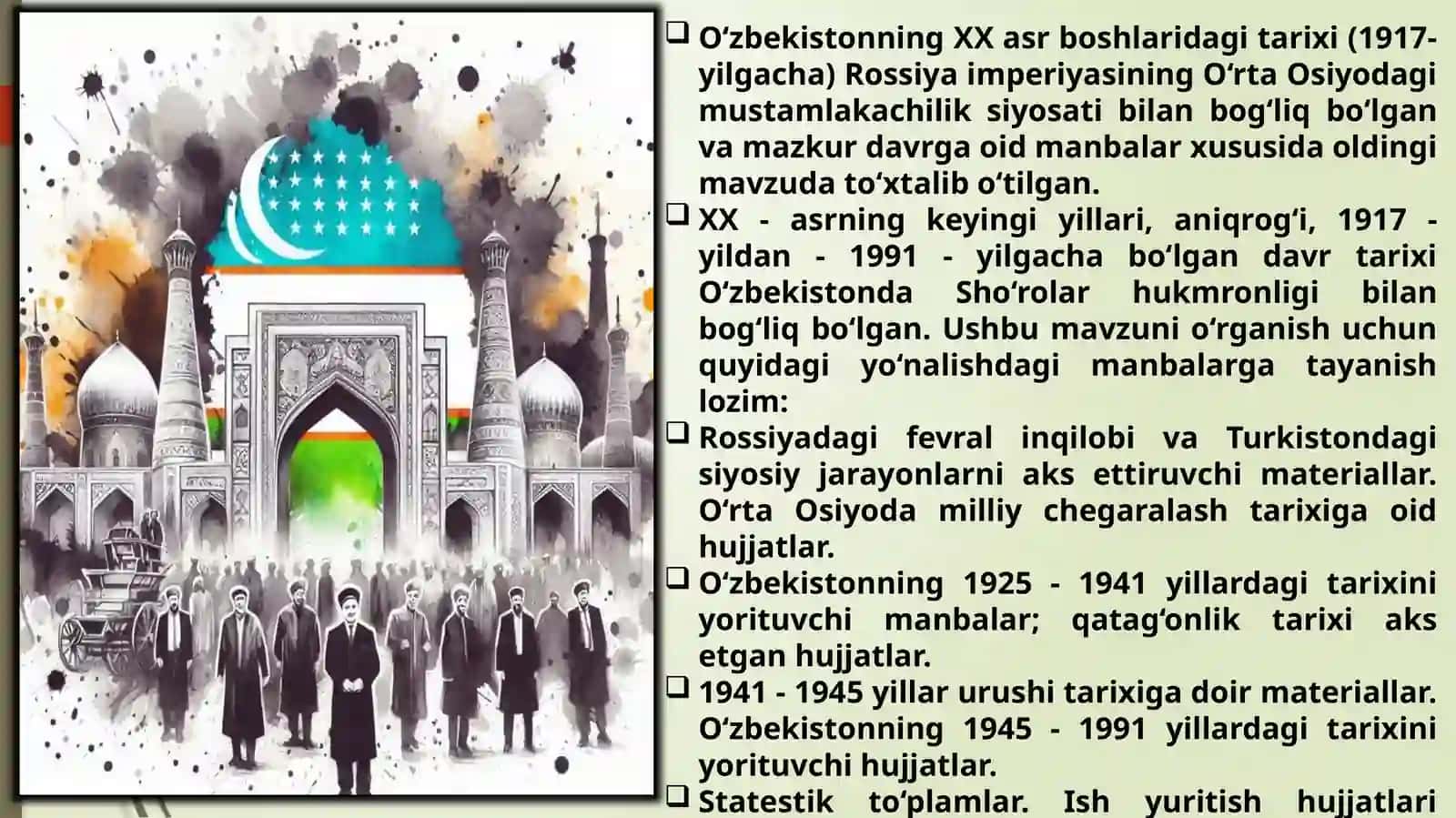O‘ZBЕKISTОNNINGХХ АSR TАRIХIGА ОID MАNBАLАR 2
