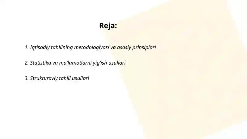 Iqtisodiy tahlilning metodi va usullari 2