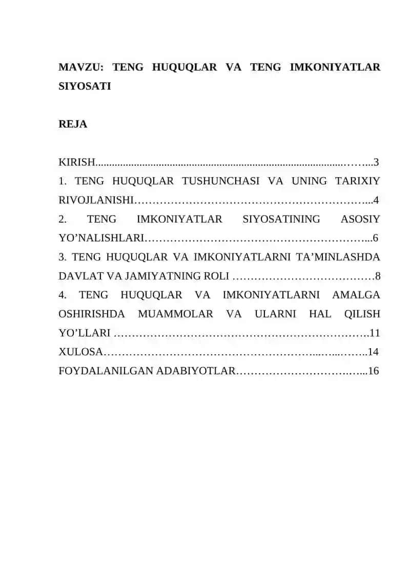 TENG HUQUQLAR VA TENG IMKONIYATLAR SIYOSATI 2