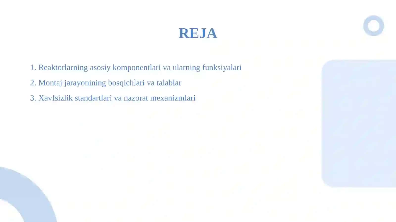 Reaktorlar tuzilishi va montaji 2