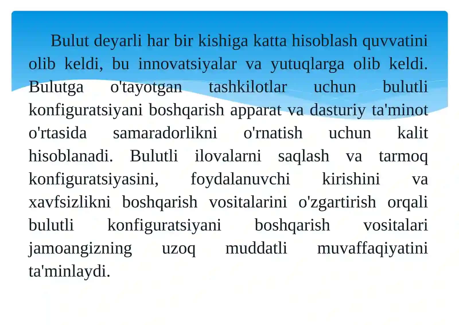 Bulut konfiguratsiyasi 2
