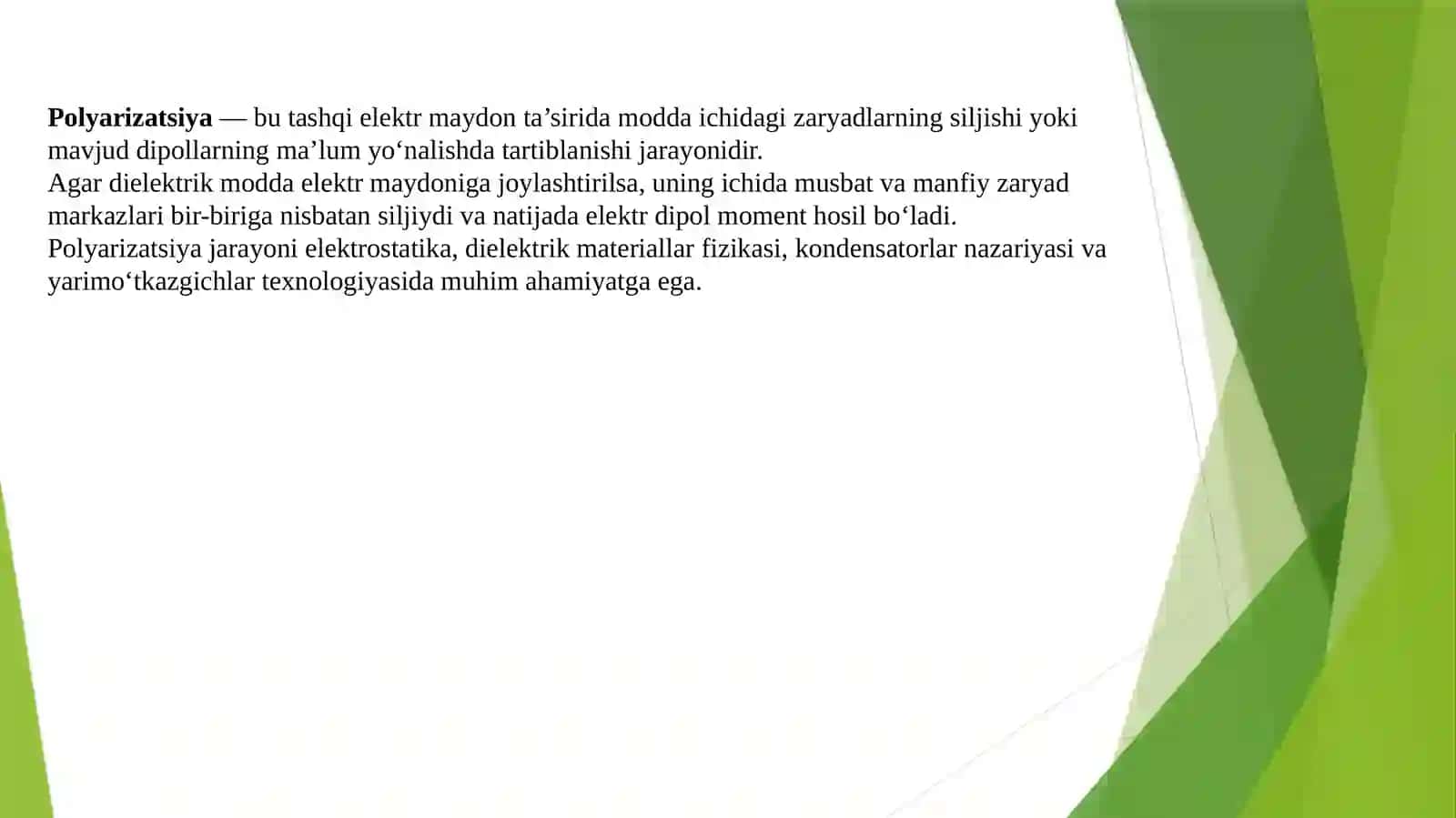 Muhitning poliyarizatsiya turlari 2