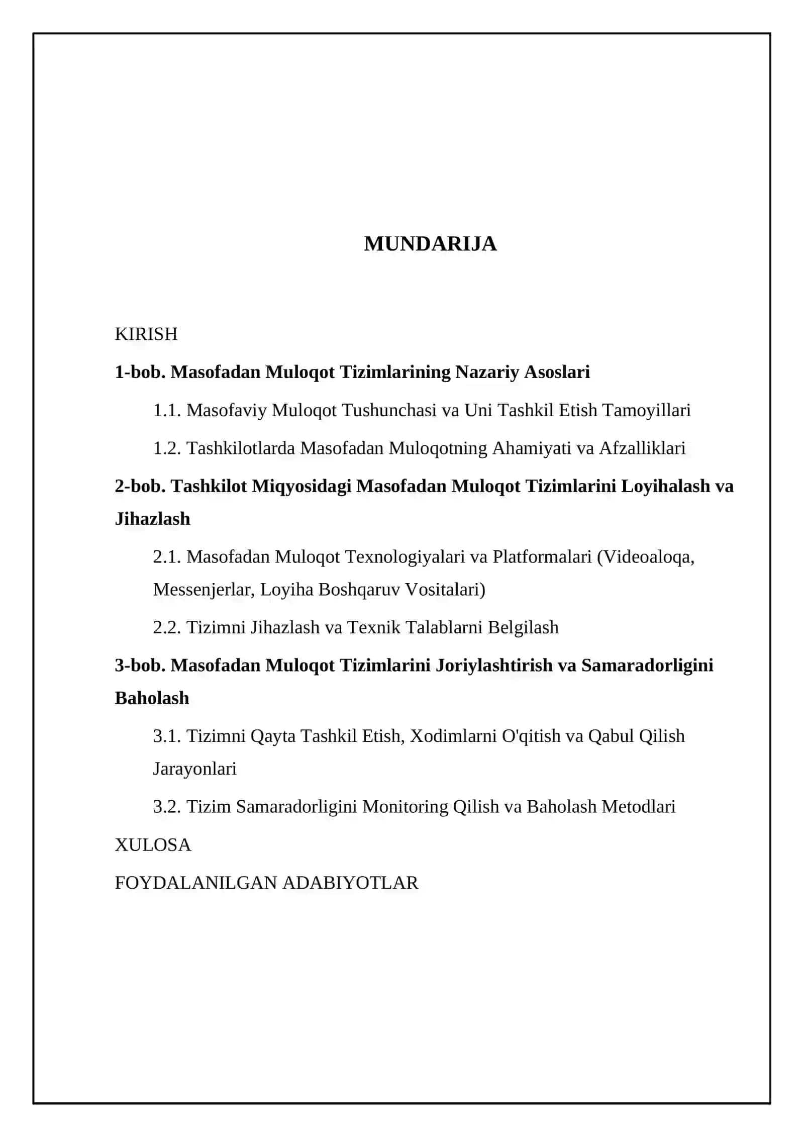 Tashkilot miqyosida masofadan muloqot kilish tizimi 2