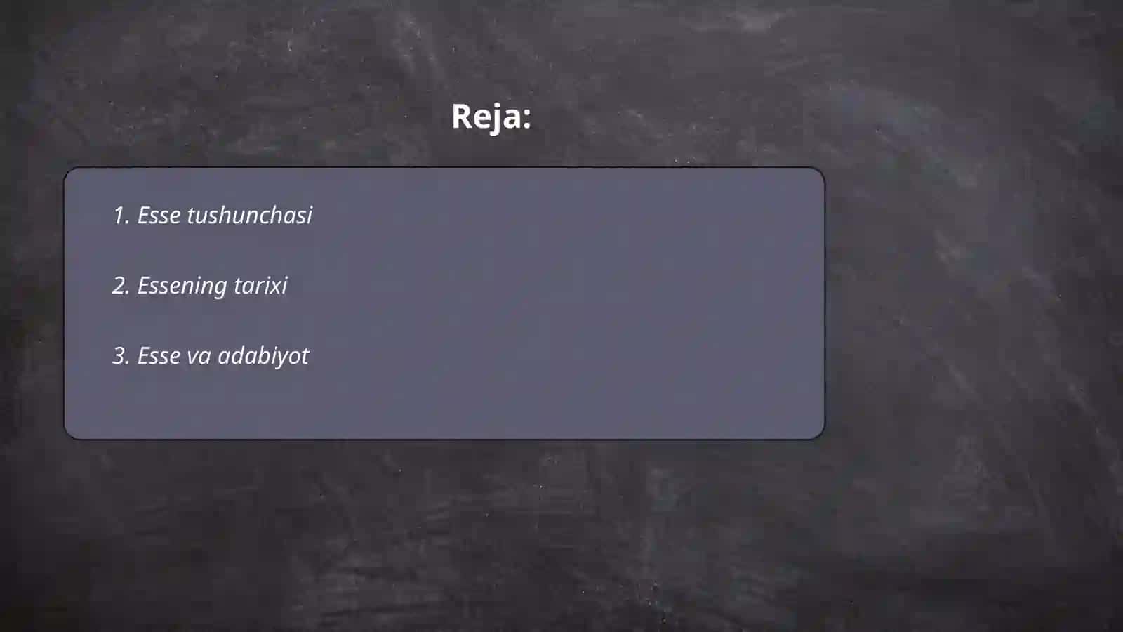 Esse haqida tushuncha va uning turllari 2