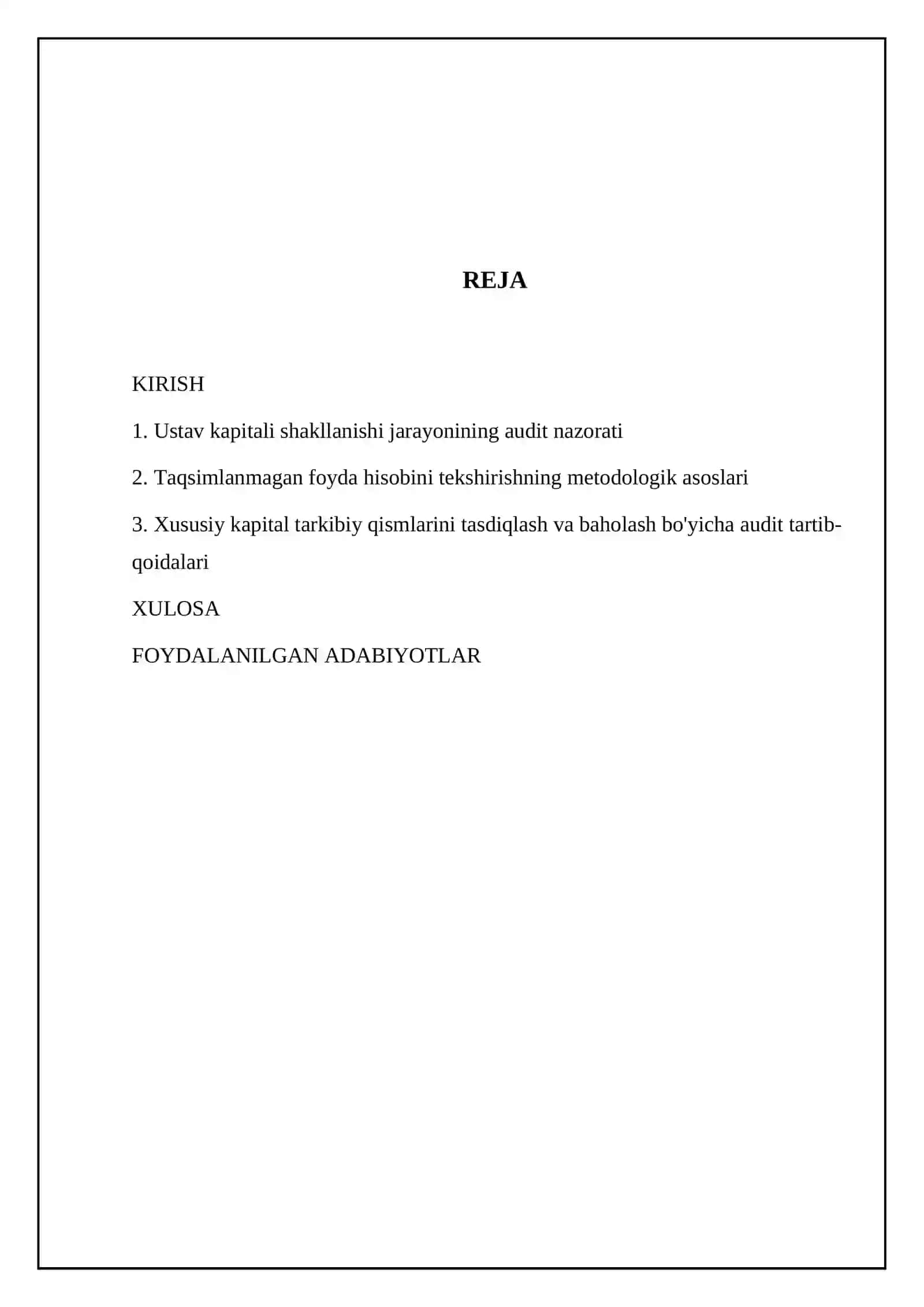 Xususiy kapital auditi: Ustav kapitali shakllanishi va taqsimlanmagan foyda hisobini tekshirish 2
