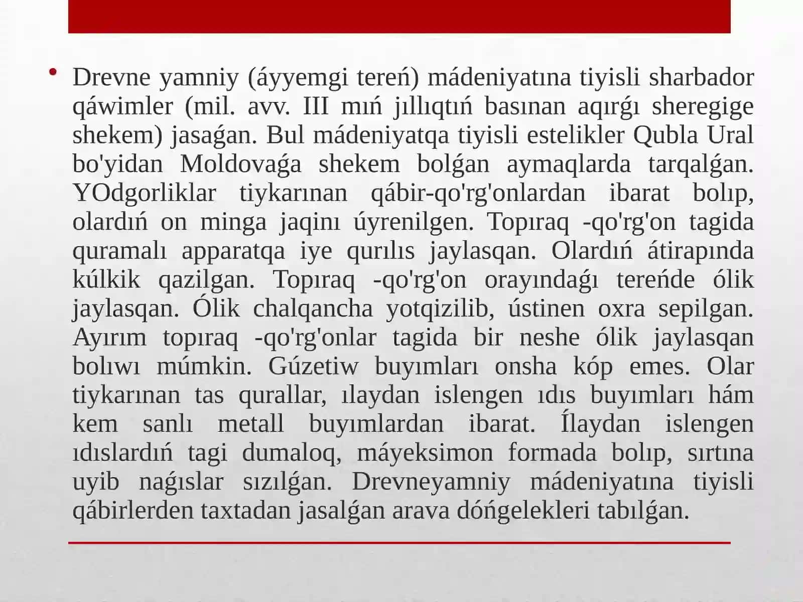 Tema Evropanıń eneolit-bronza dáwiri arxeologiyası (4 saat) 2