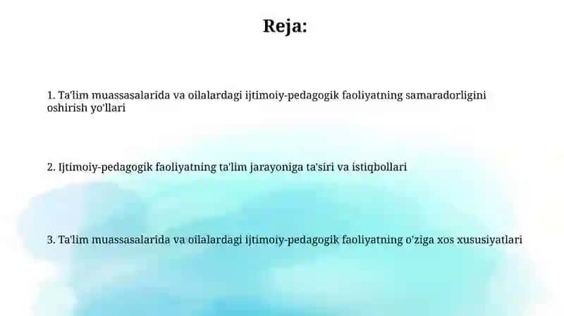 Ta'lim muassasasi va oilada 2
