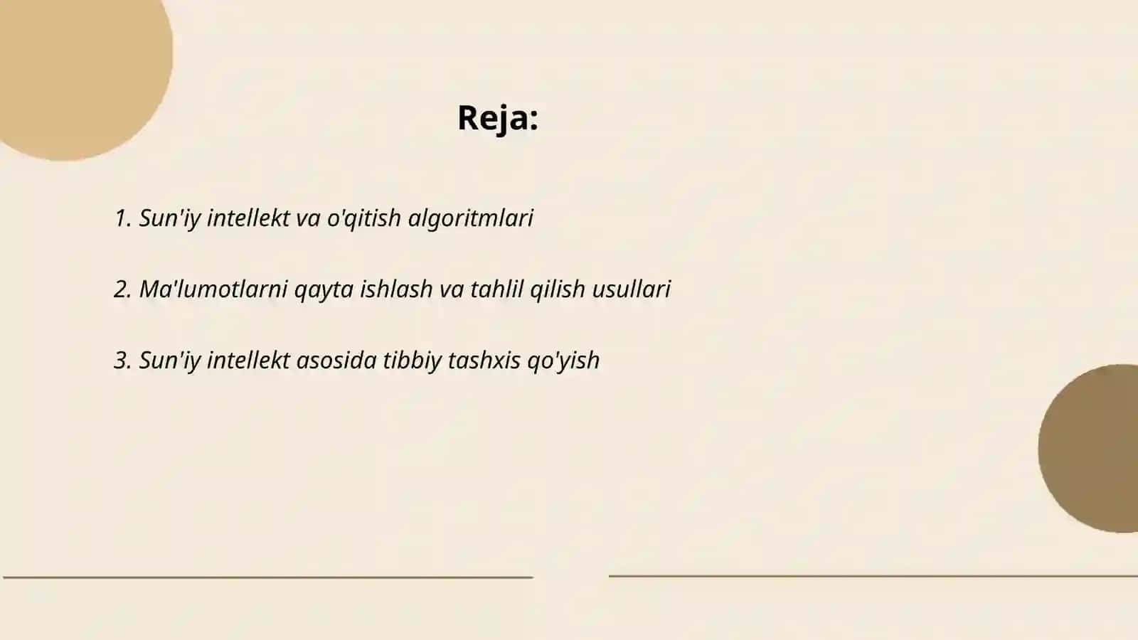 Sun'iy intellekt va o'qitish algoritmlari 2