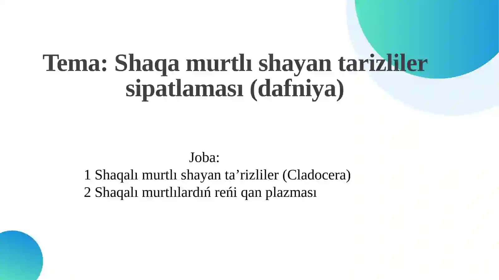 Shaqa murtlıshayan tarizlilersipatlaması(dafniya) 2