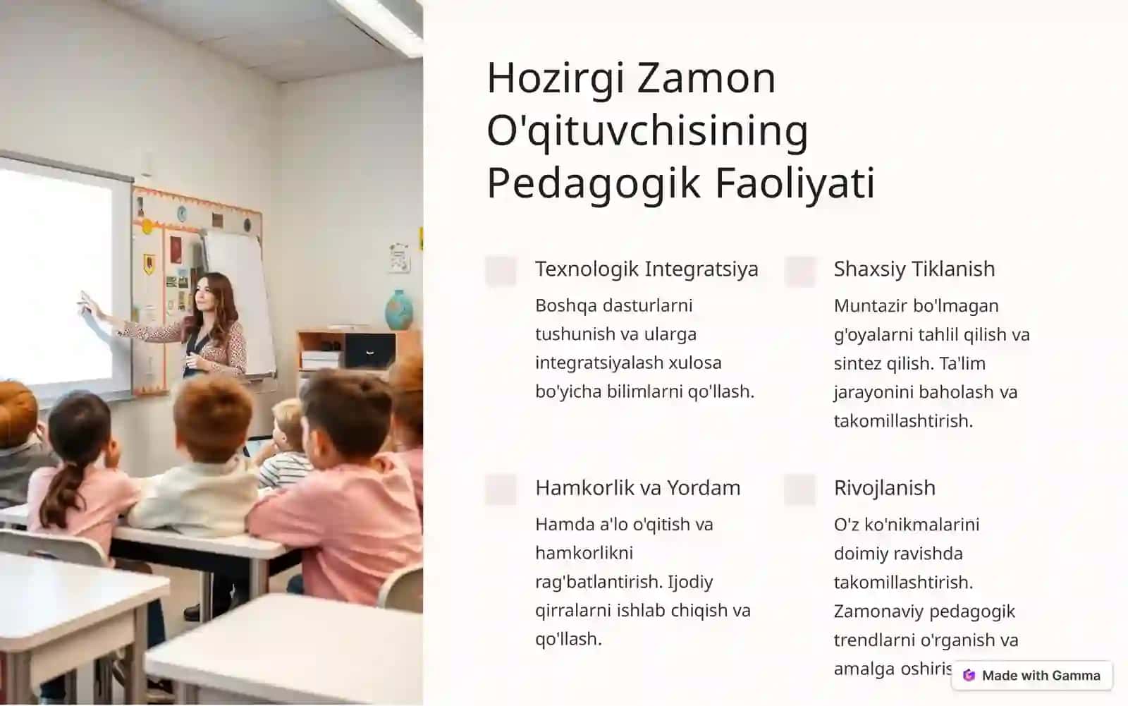 Zamonaviy dars kombinatsiyalari 2