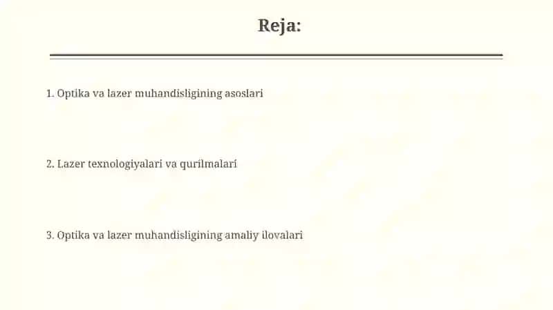 Optik va lazer texnikasi usullari 2