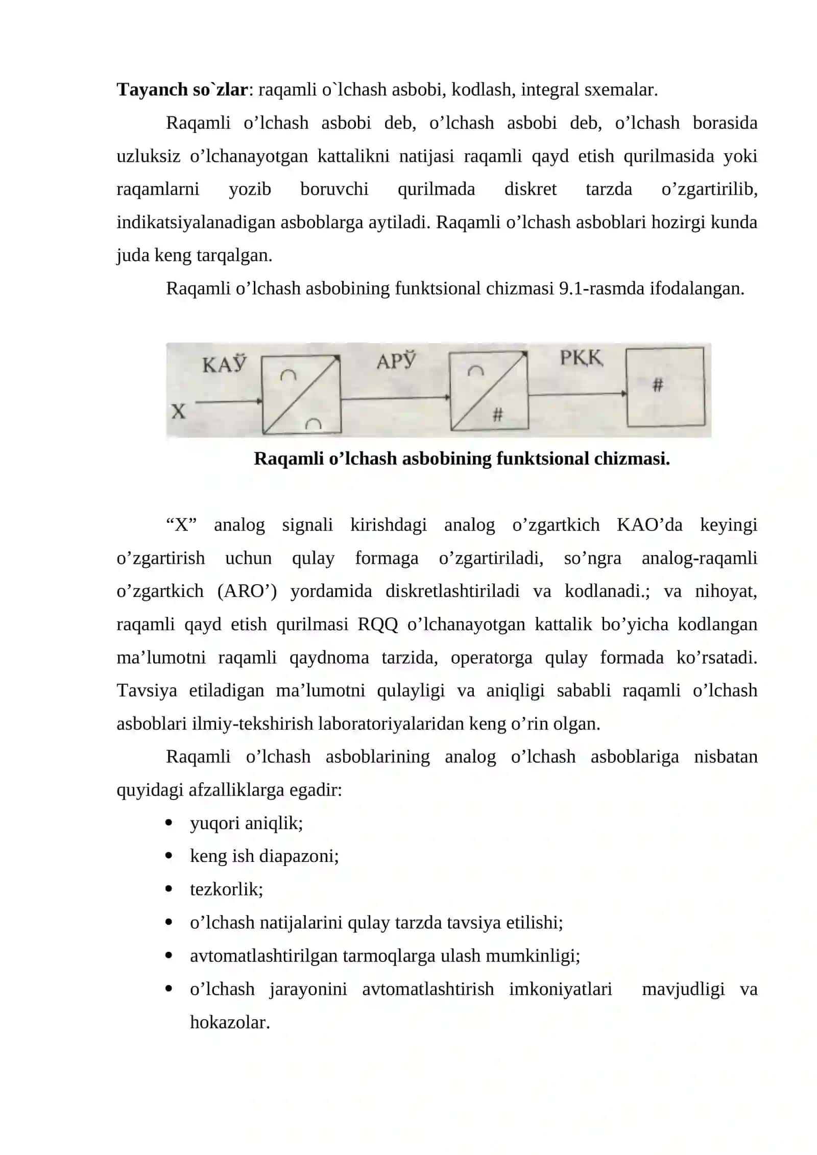 Rаqаmli o`lchаsh аsbоblаri 2