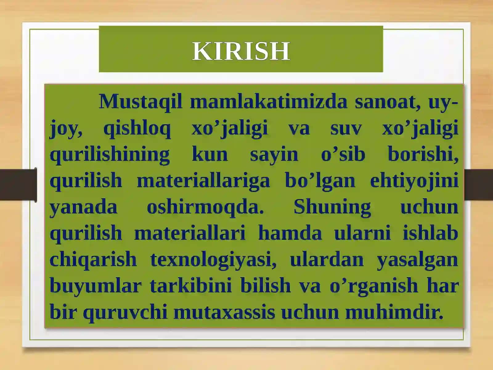 Qurilish materiallarining xossalari 2