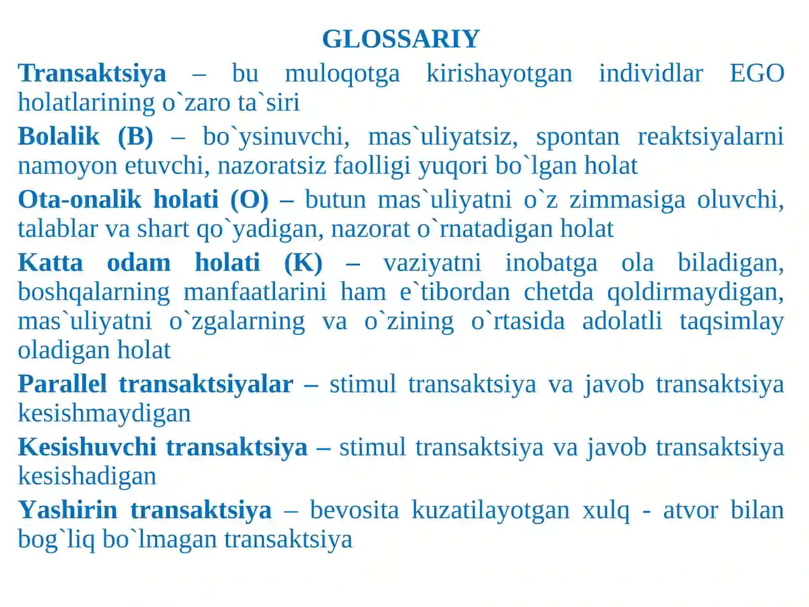 Transakt tahlilning roli 2