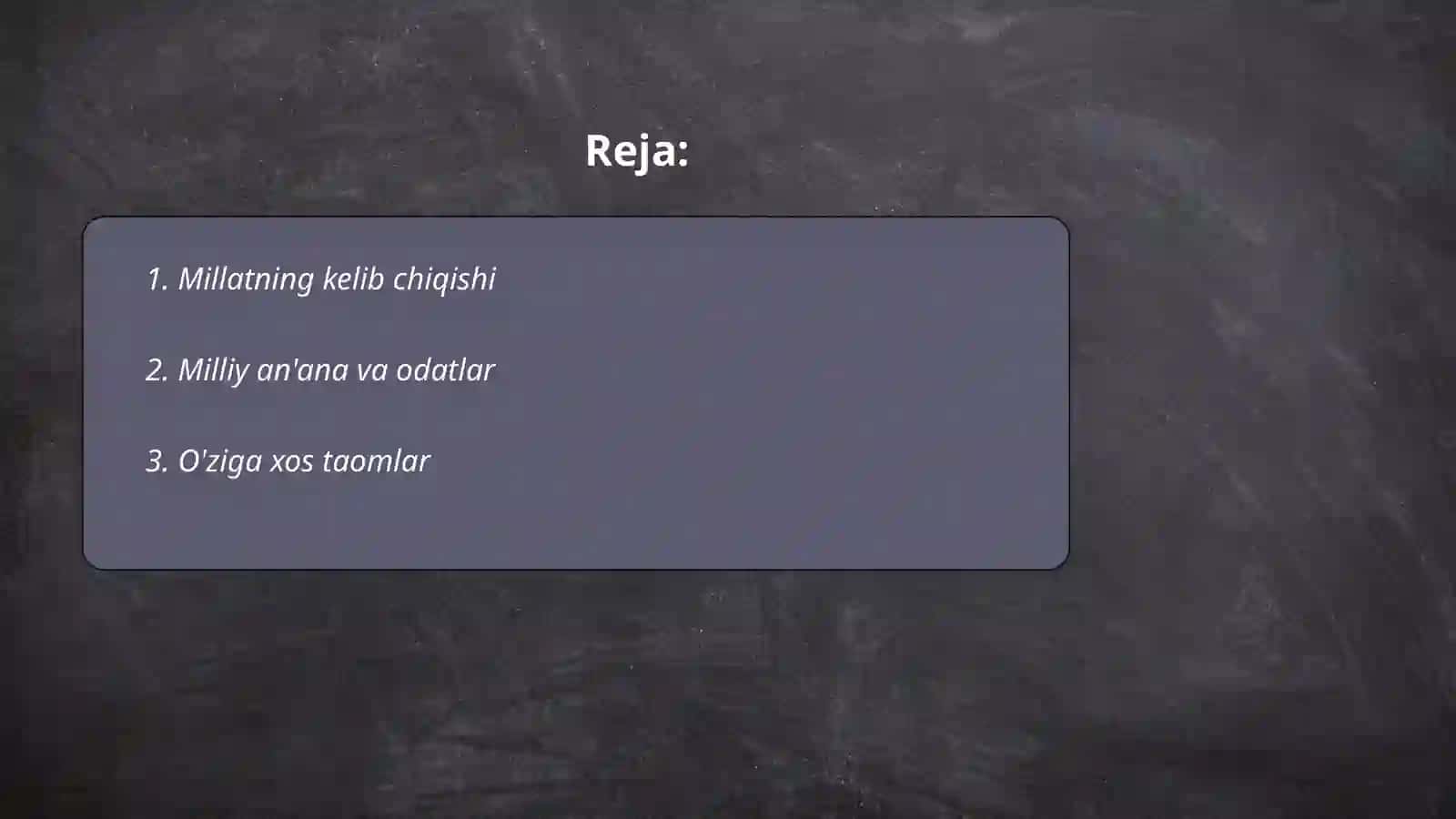 Millatga xos xususiyatlar 2