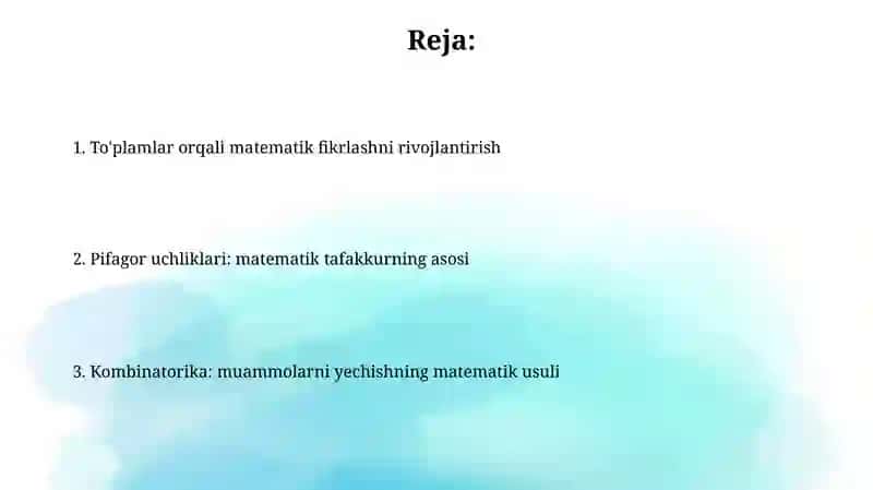 To'plamlar, Pifagor sonlari va kombinatorika 2