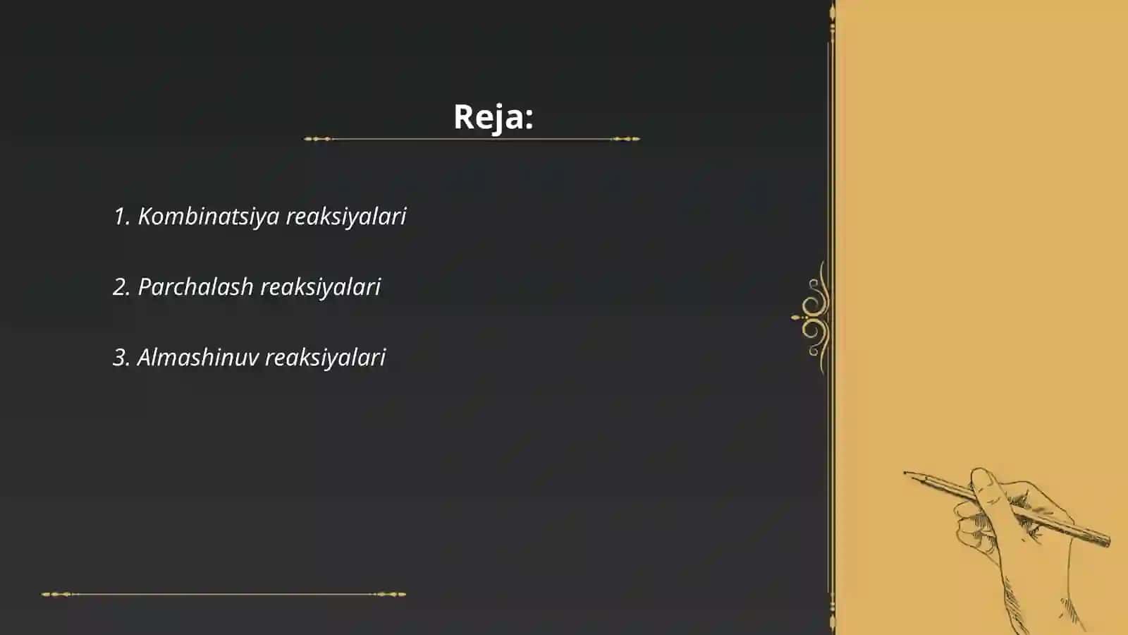 Kimyoviy reaksiya turlari 2