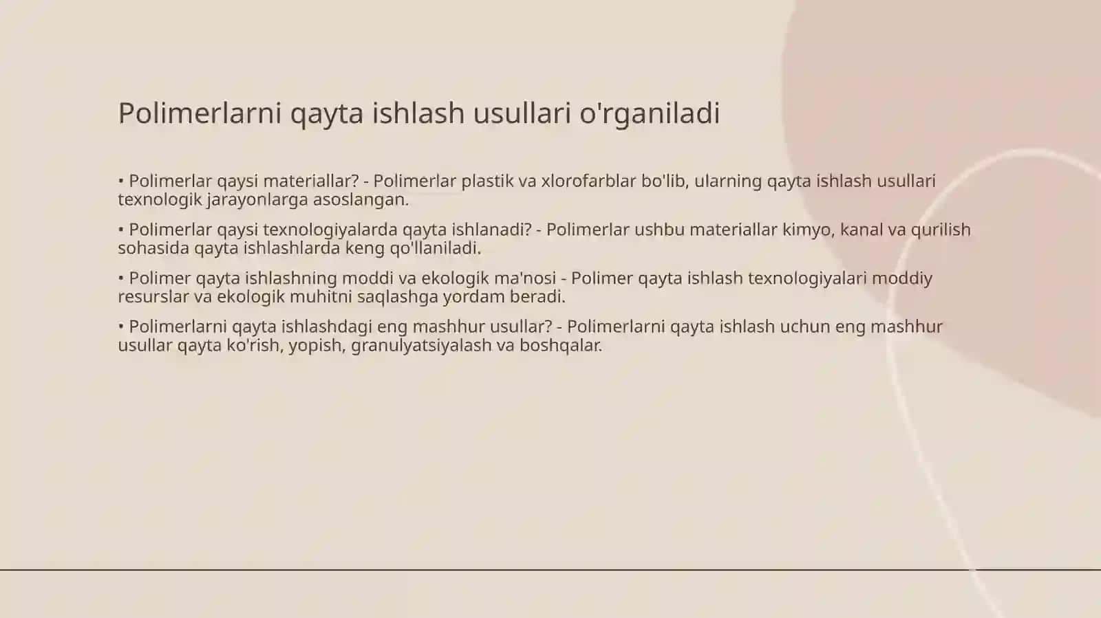 Polimerlarni qayta ishlash va barqarorlik 2