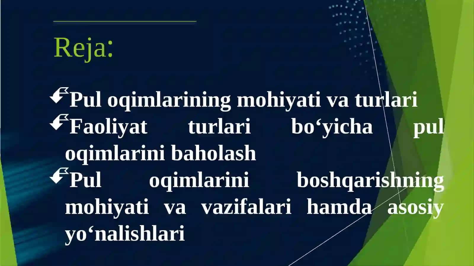 KORXONANI PUL OQIMLARINI BOSHQARISH 2