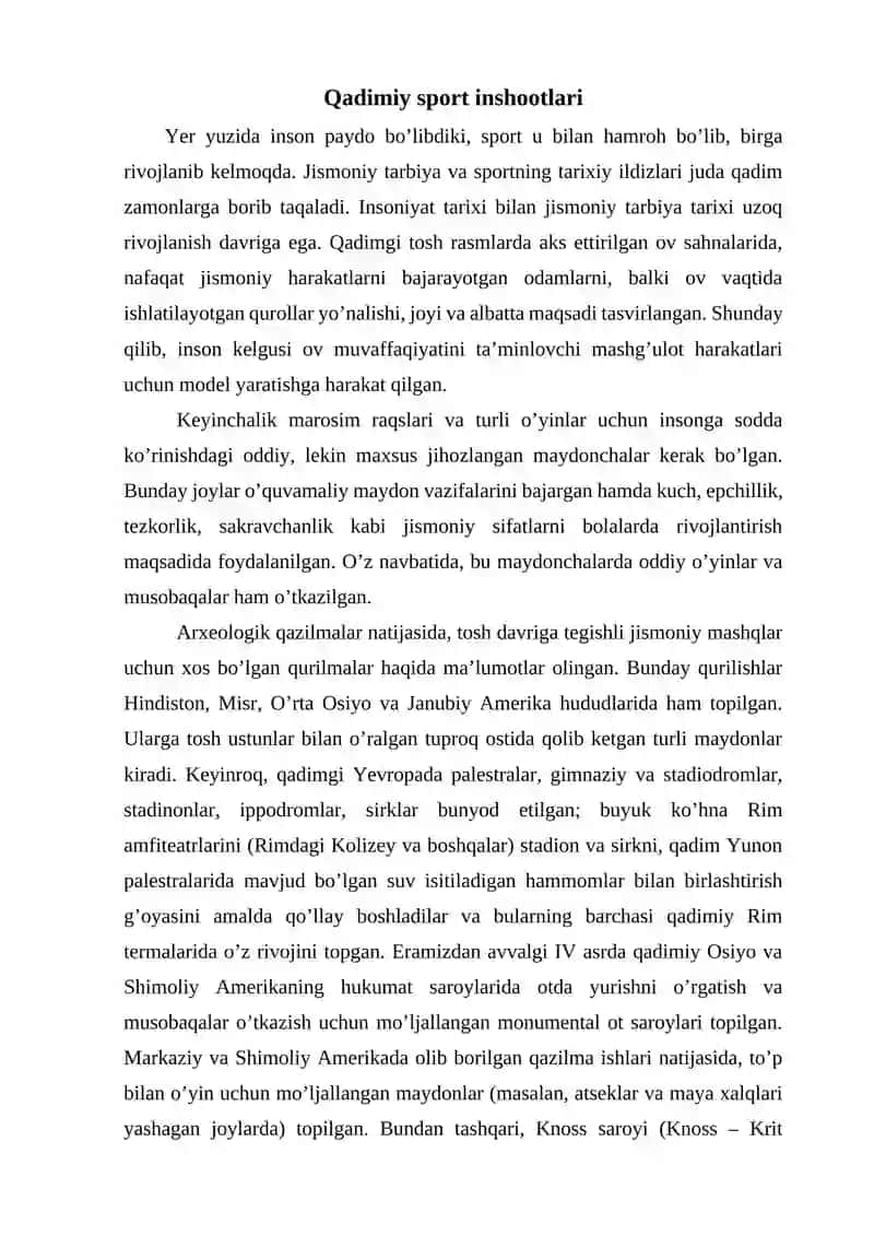 Qadimiy sport inshootlari 2