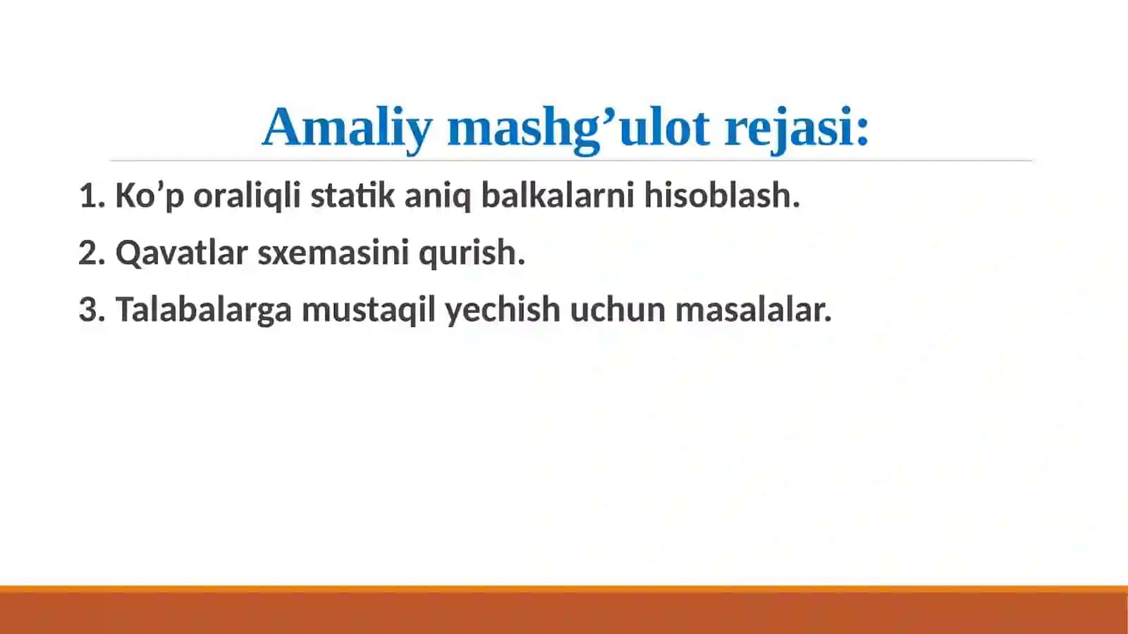 Qavatlar sxemasi 2
