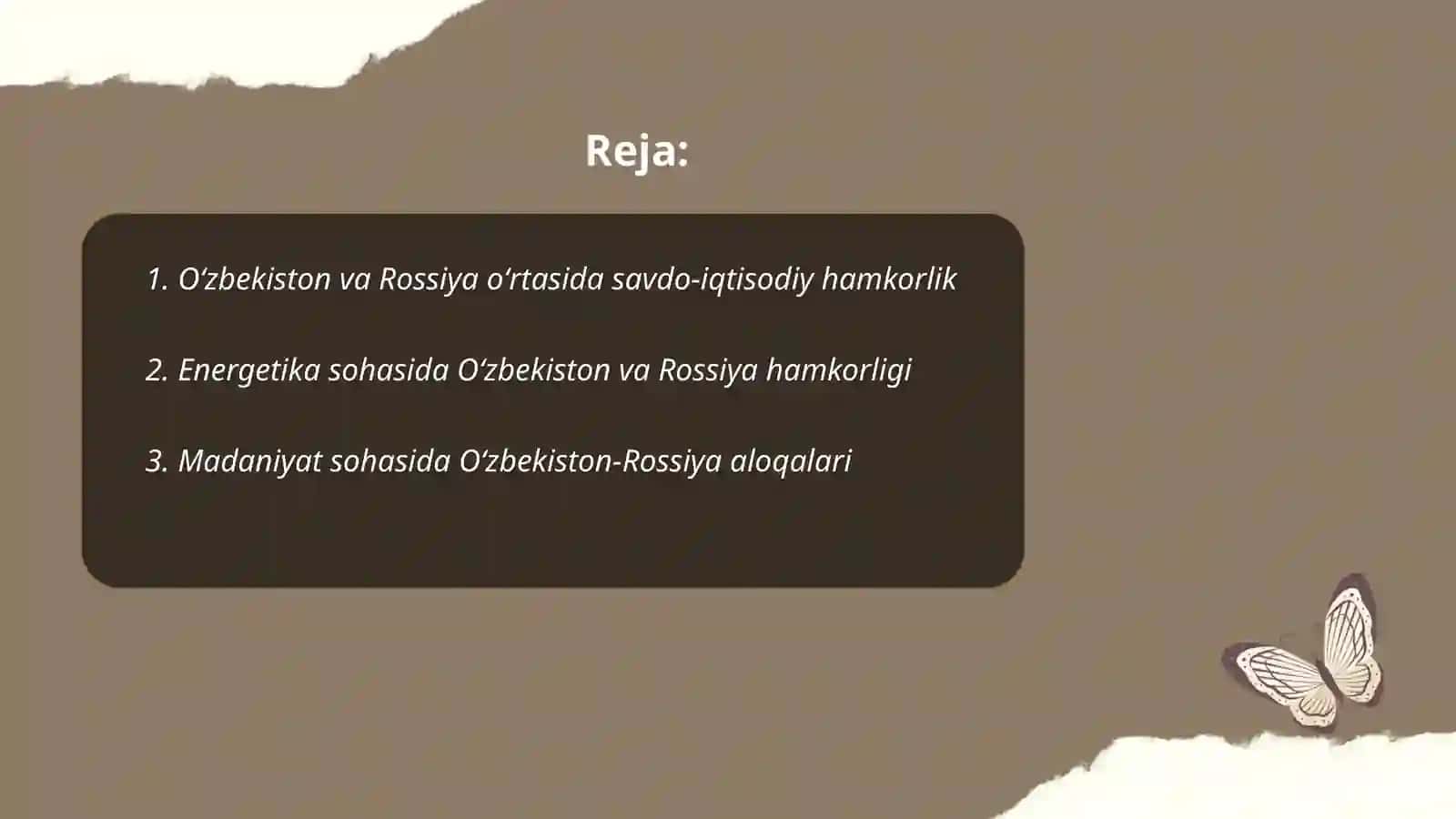 Oʻzbekiston va Rossiya aloqalari 2