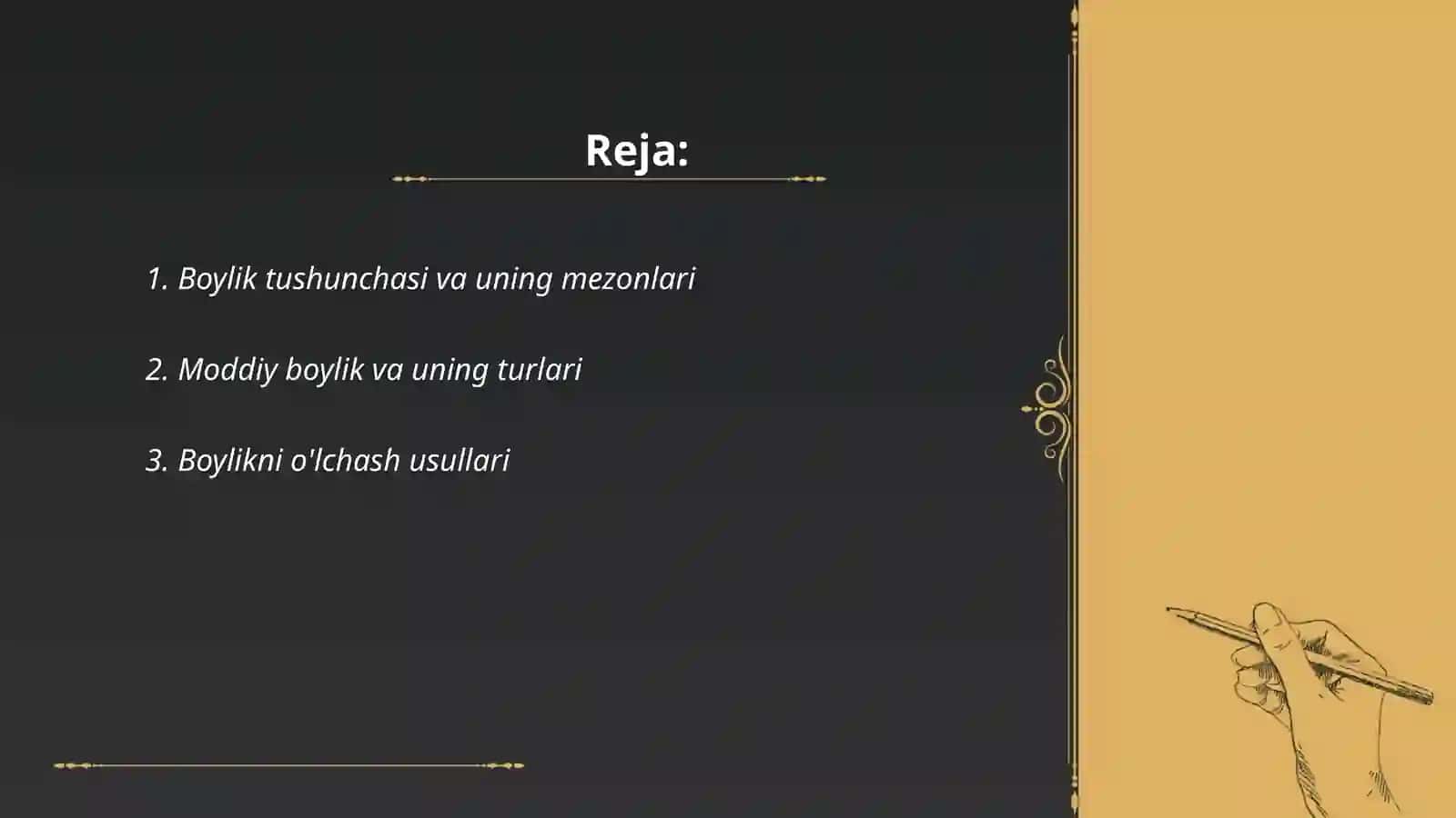 Boylikdan foydalanish mezonlari 2