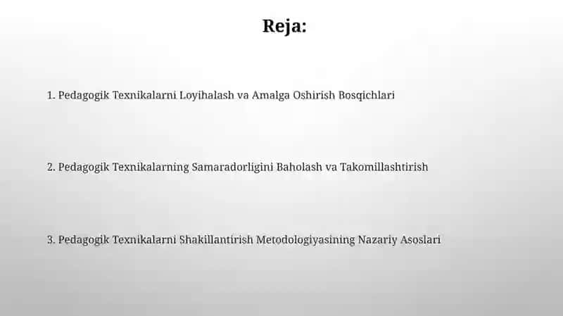 Pedagogik texnikani shakllantirish metodikasi 2