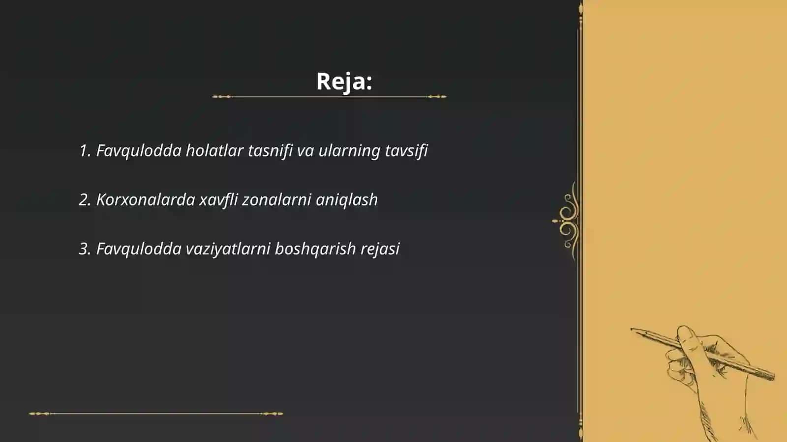 Favqulodda Holatlar Tasnifi 2