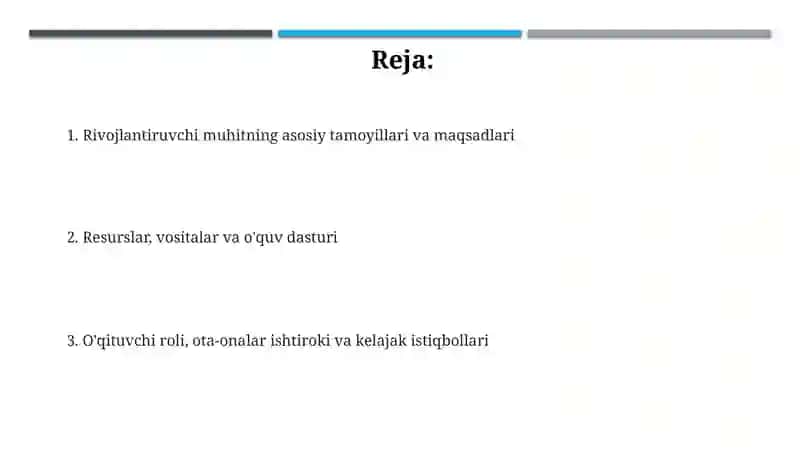 Rivojlantiruvchi muhitni tashkil qilish 2