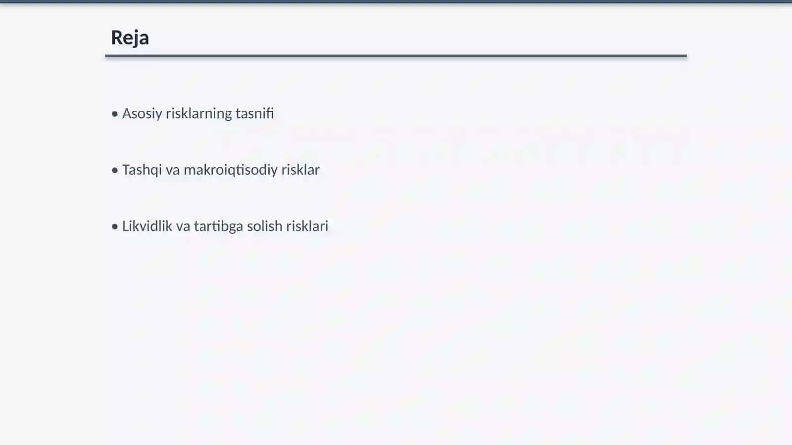 Xalqaro bank faoliyatidagi risk turlari 2