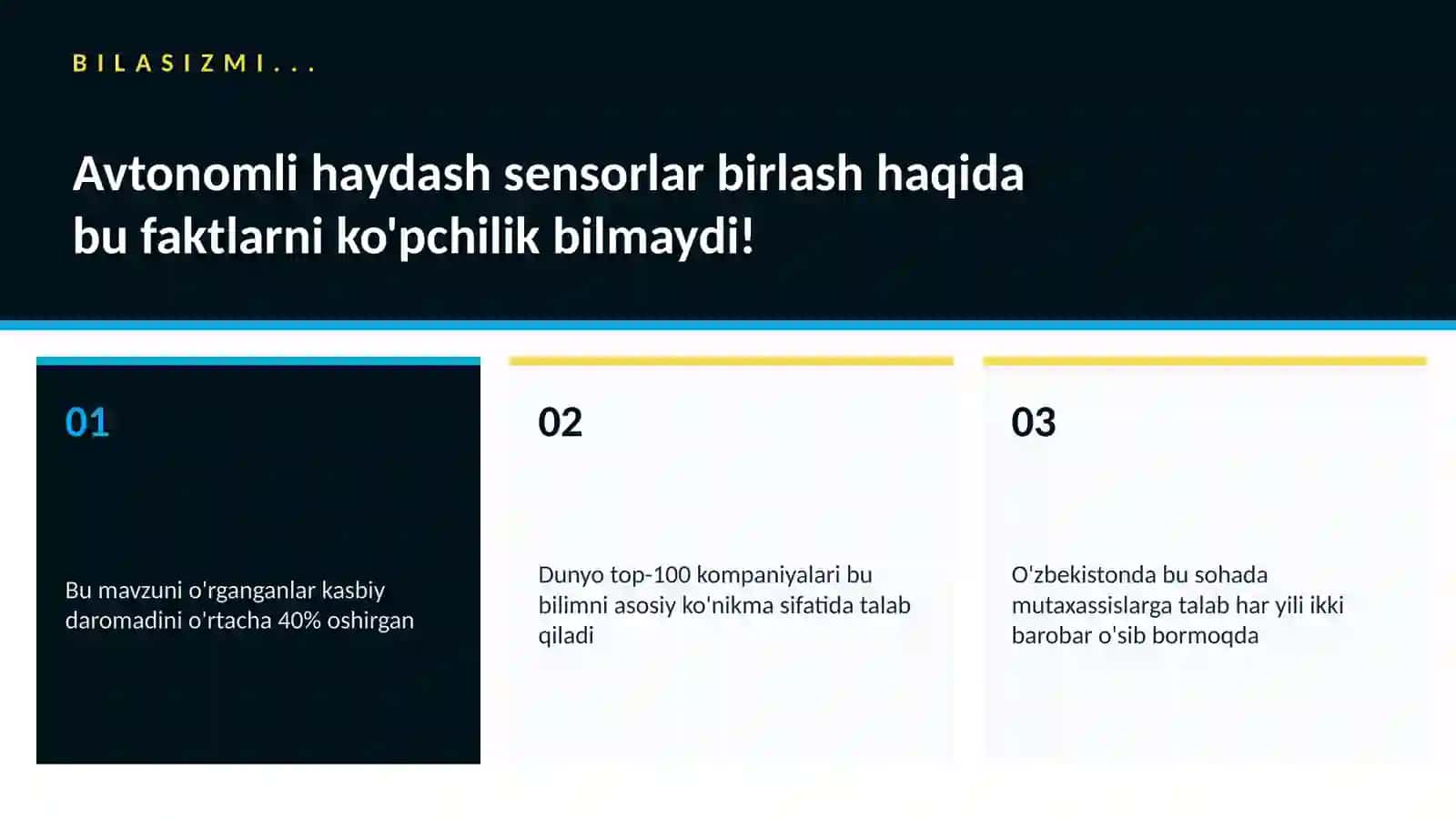 AVTONOMLI HAYDASH SENSORLAR BIRLASH 2