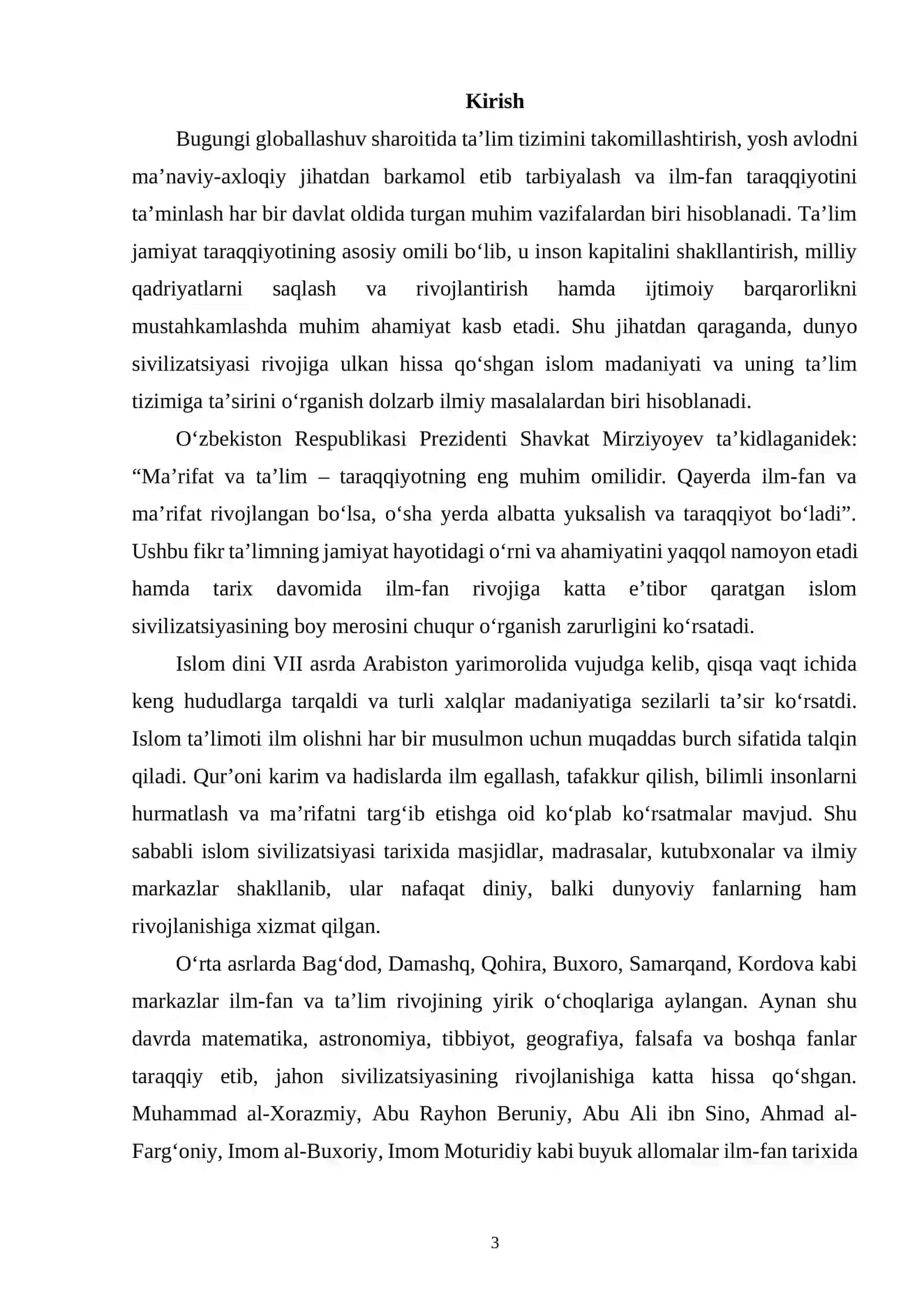 Islom madaniyatining ta'limga oid qarashlari 2
