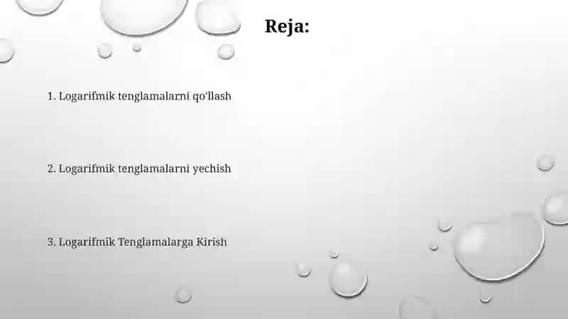 Logarifmik Tenglamalar 2