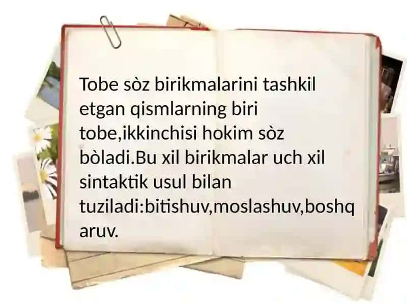 So'z birikmasi va so'z birikmasi shakllari 2