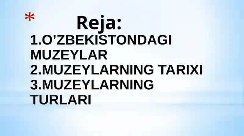 O’ZBEKISTONDA MUZEYLAR FAOLIYATI 2