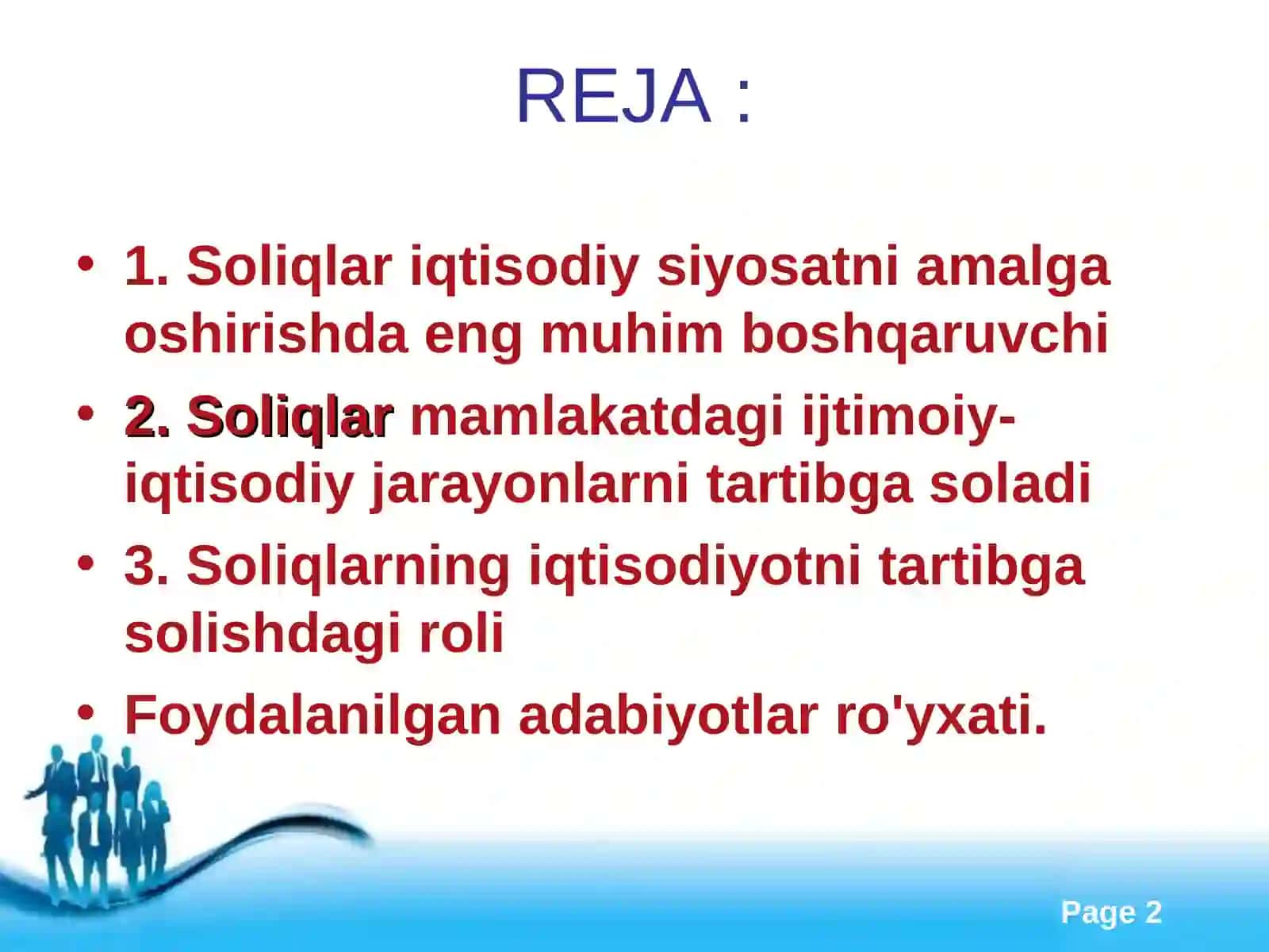 Soliqlar va soliqqa tortishning iqtisodiy mohiyati 2