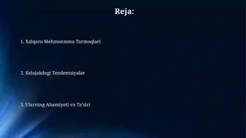 Xalqaro Mehmonxona Tarmoqlari 2