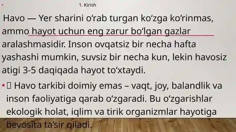 HAVO MUHITINING KIMYOVIY TARKIBI 2