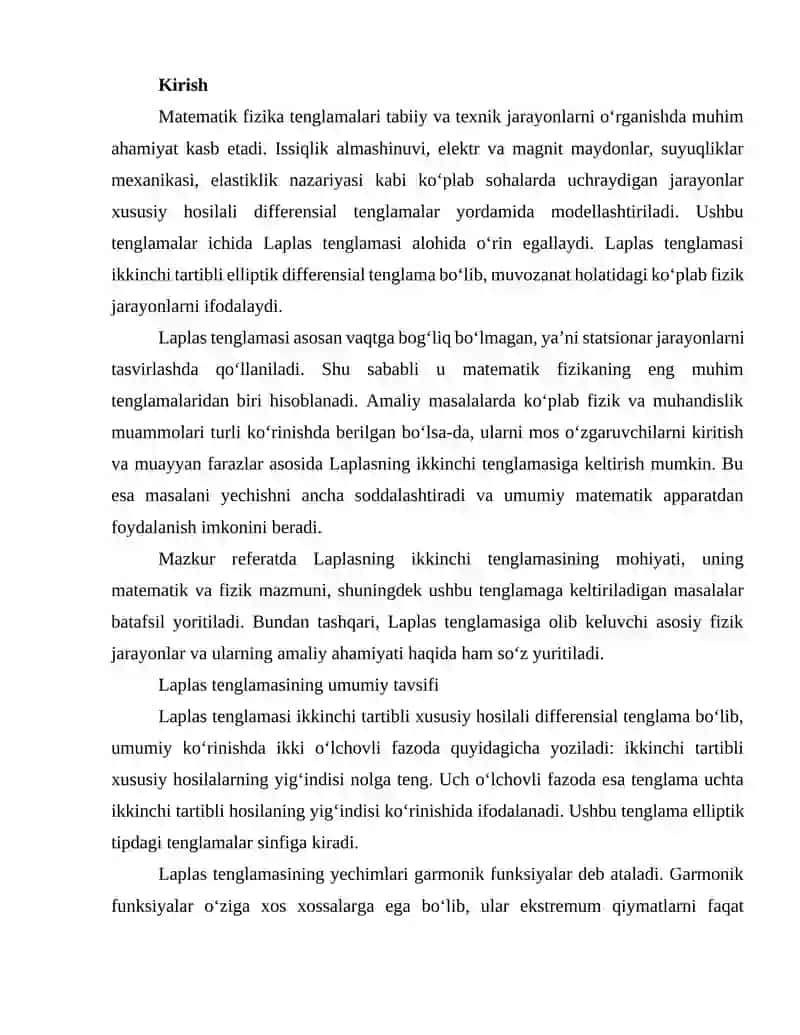 Laplas Tenglamasi 2