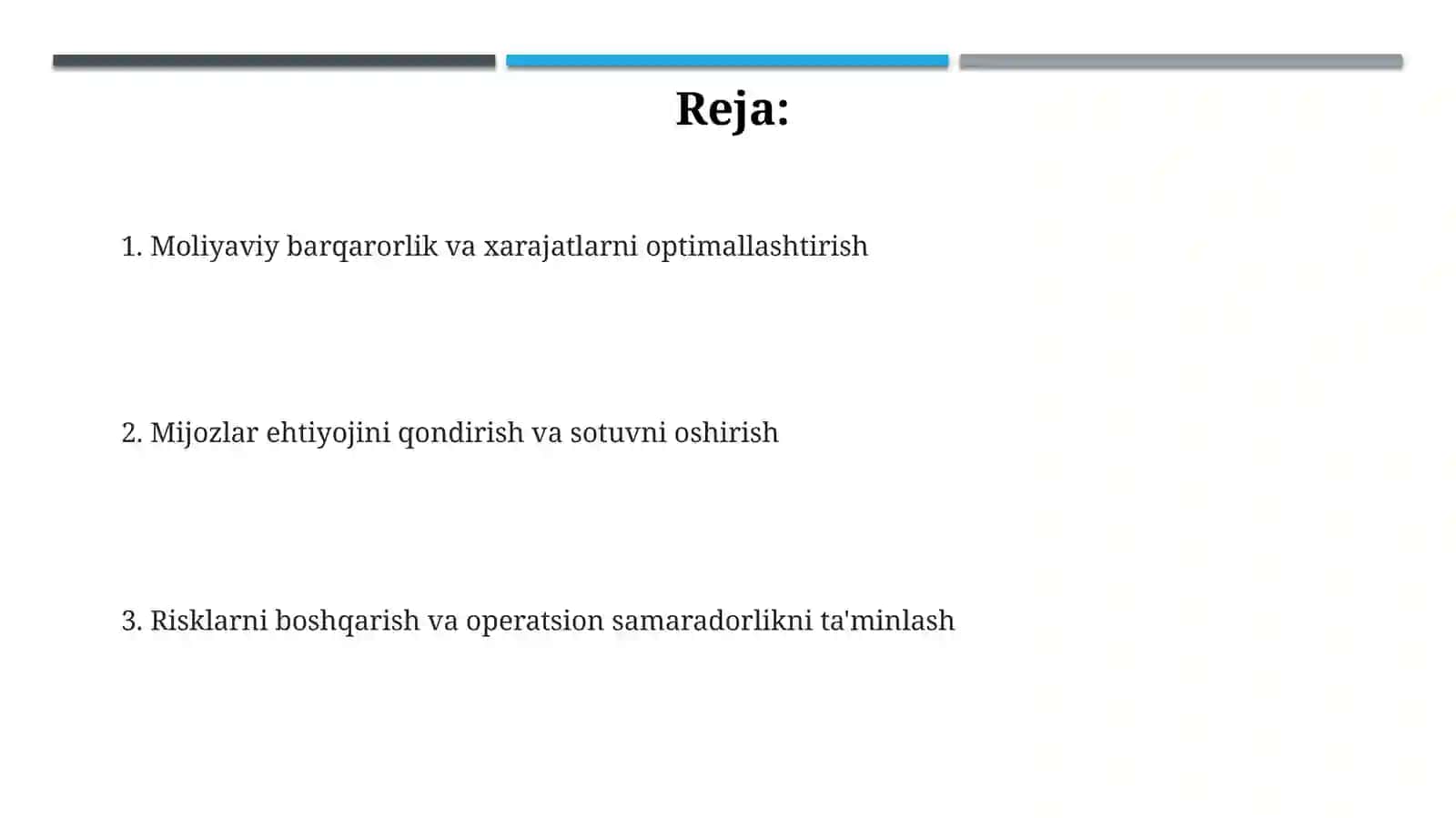 Moliyaviy menejerlik yo’nalishi 2