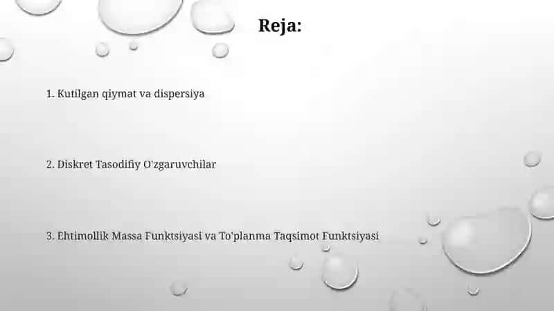 Diskret Tasodifiy Miqdorlar 2