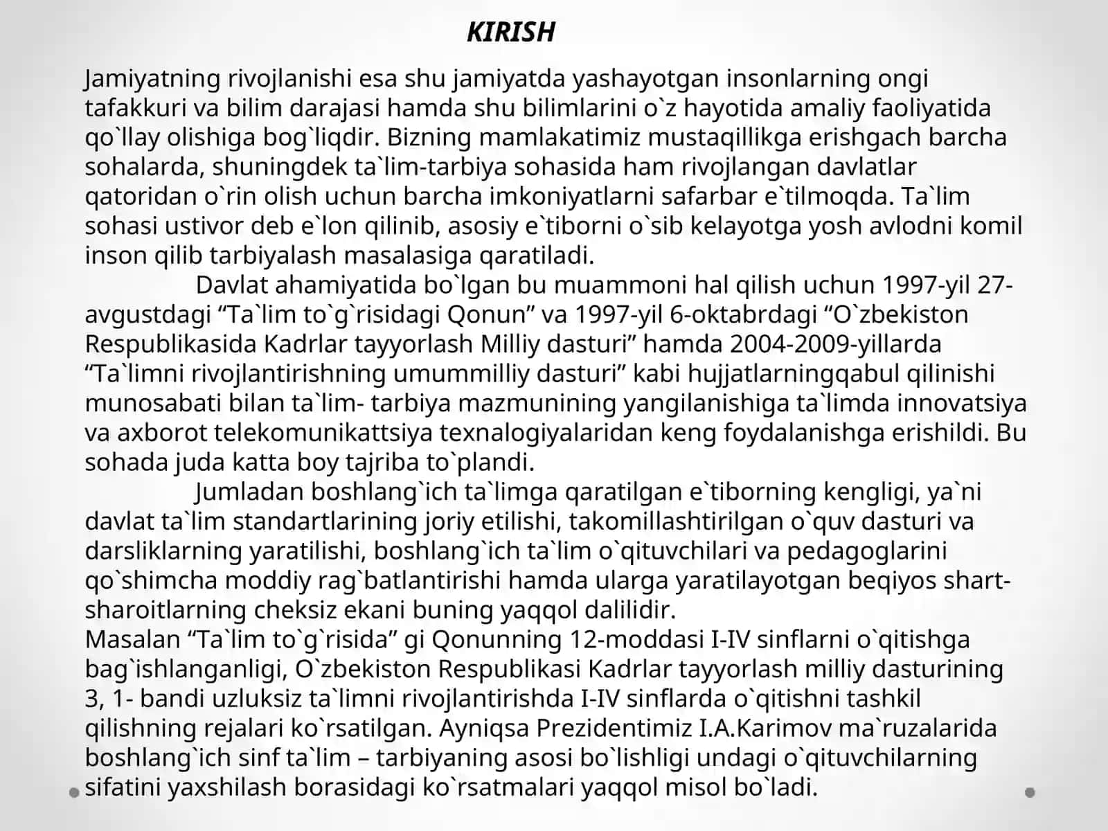 Og`zaki hisoblash malakasini shakllantirish 2