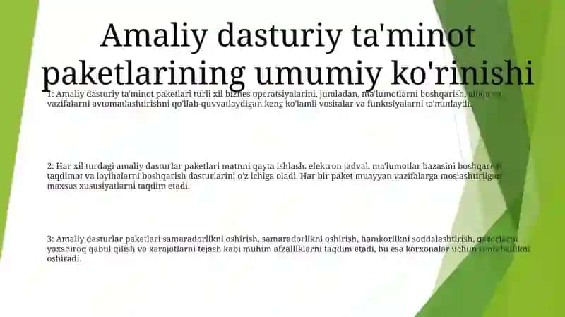 Amaliy Dasturlar Paketlari 2