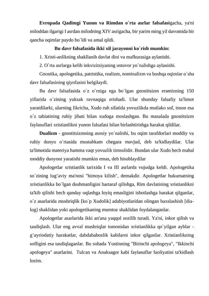 O’rta asr g’arb falsafasi 2