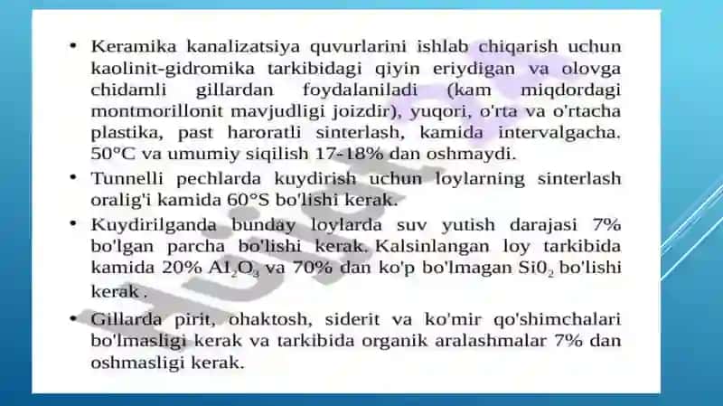 keramik quvurlarni ishlab chiqarish texnologiyasi 2