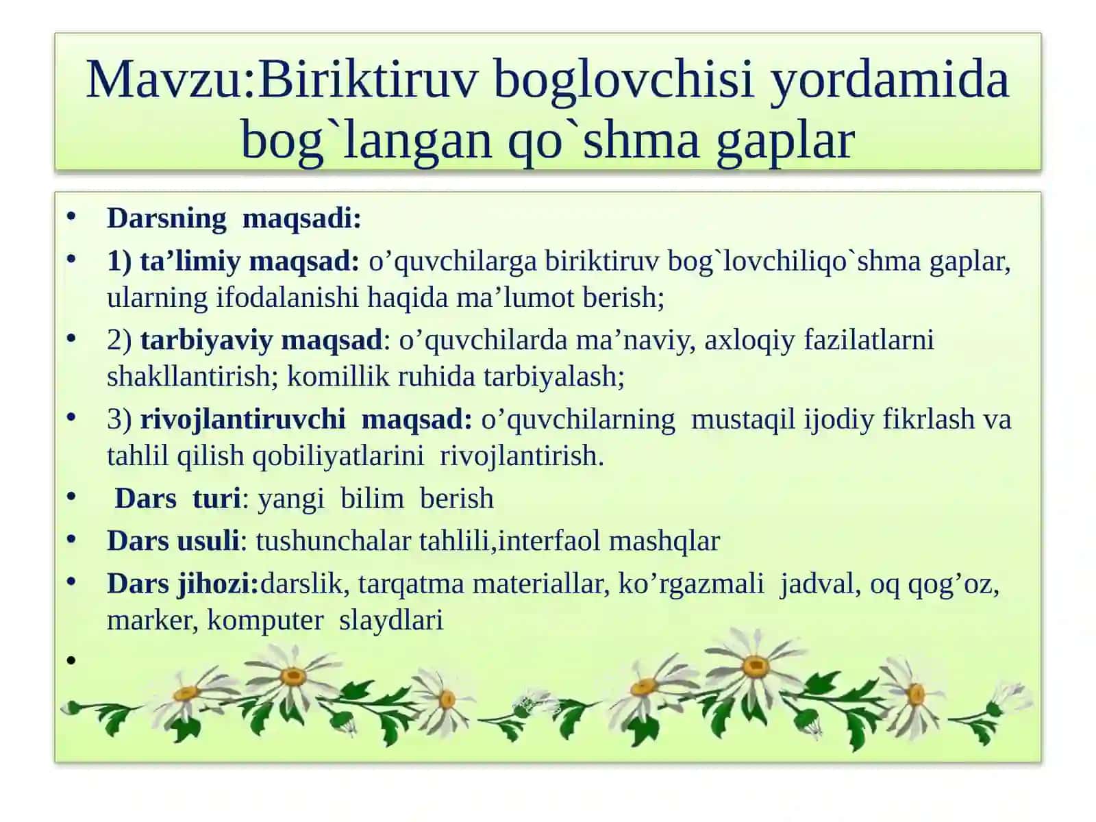 Biriktiruv bo'g'lovchisi yordamida bog'langan qo'shma gaplar 2