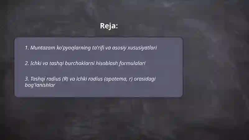 Tashqi va ichki radius ta'riflari 2
